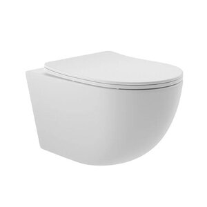 Изображение товара Подвесной унитаз Aqueduto Ovo Tornado OVOT2120, безободковый, с сиденьем микролифт, белый матовый