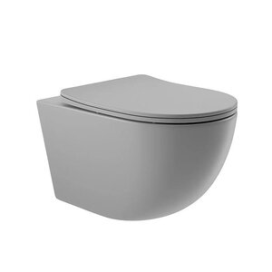 Изображение товара Подвесной унитаз Aqueduto Ovo Tornado OVOT2130, безободковый, с сиденьем микролифт, серый матовый