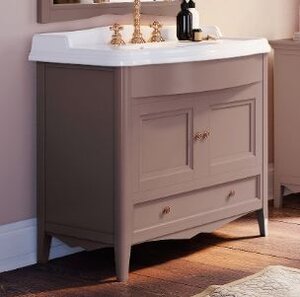 Изображение товара Тумба с раковиной Tiffany World Veronica Nuovo VER2073-T+AR834bi*1 73*54*81 см, цвет бежевый (tortora), ручки: riflesso бронза