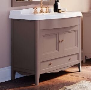 Изображение товара Тумба с раковиной Tiffany World Veronica Nuovo VER2073-T+AR834bi*1 73*54*81 см, цвет бежевый (tortora), ручки: riflesso бронза