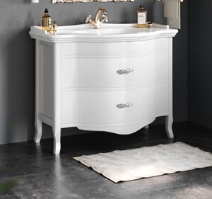 Изображение товара Тумба с раковиной Tiffany World Armony Nuovo ARM2110-B+GIU200110/ALZA bi*1  112*62*81 см, цвет белый (bianco), ручки: серебро античное