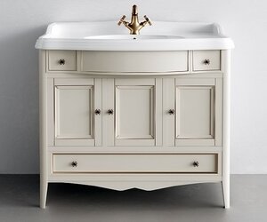 Изображение товара Тумба с раковиной Tiffany World Veronica VER6105-V+AR874bi*1 105*56*81 см, цвет белый (vintage), ручки: riflessoбронза