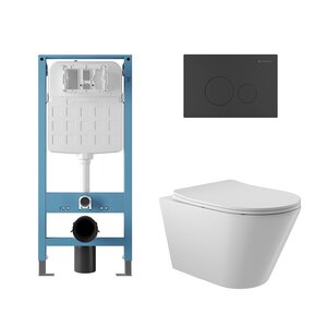 Изображение товара Подвесной безободковый унитаз Cone Tornado Aqueduto AQDS342T с инсталляцией Изображение товара Подвесной безободковый унитаз Cone Tornado Aqueduto AQDS342T с инсталляцией