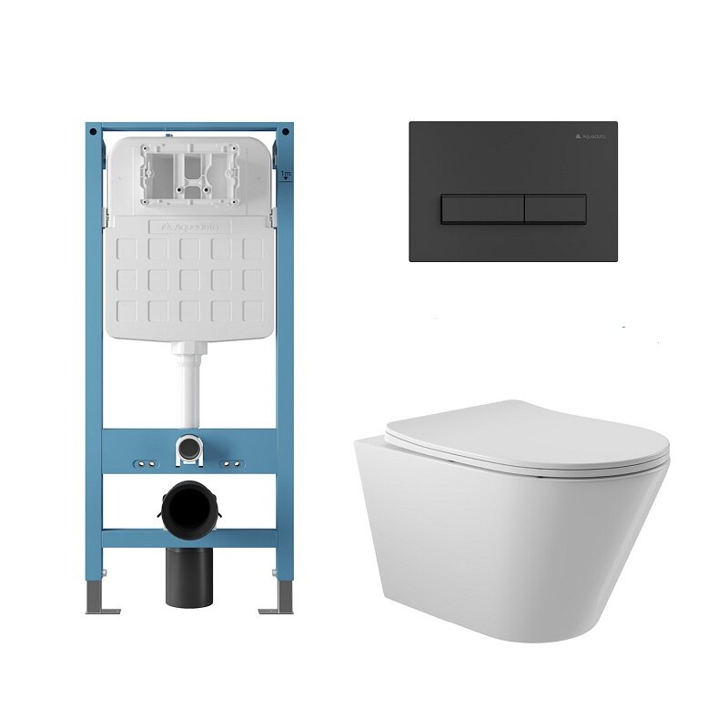 Изображение товара Комплект Aqueduto AQDS347T с безободковым унитазом Cone Tornado и инсталляцией