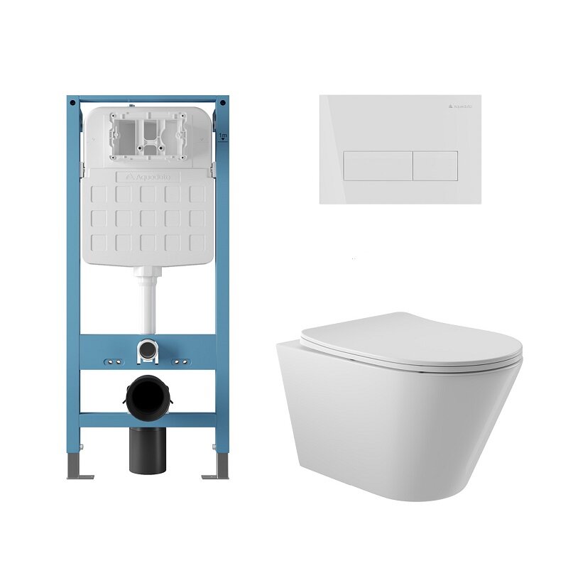 Изображение товара Комплект Aqueduto AQDS349T: инсталляция и унитаз Cone Tornado