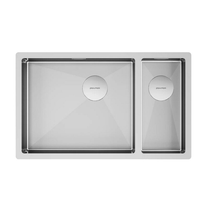 Изображение товара Мойка кухонная Paulmark Next 69/2S UNI, PM226944-BSL, 69.5 см, цвет нержавеющая сталь Изображение товара Мойка кухонная Paulmark Next 69/2S UNI, PM226944-BSL, 69.5 см, цвет нержавеющая сталь