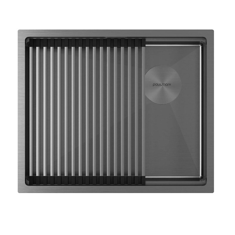 Изображение товара Кухонная мойка из нержавеющей стали Paulmark Next-PRO 58 UNI 58 см вороненая сталь