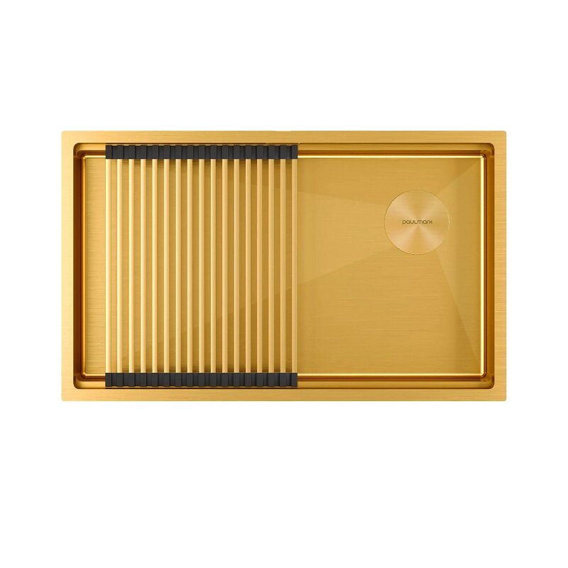 Изображение товара Кухонная мойка Paulmark Next PRO 74 UNI 74 см брашированное золото