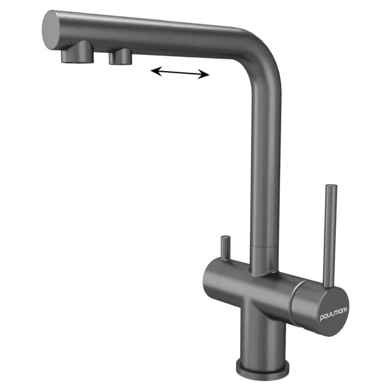 Изображение товара Смеситель Paulmark Serpentine Se213222-MG для кухни с подключением к фильтру, серый