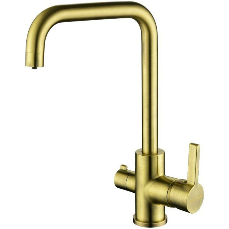 Изображение товара Смеситель Paulmark Logas для кухни с подключением фильтра бронза 22.2 см