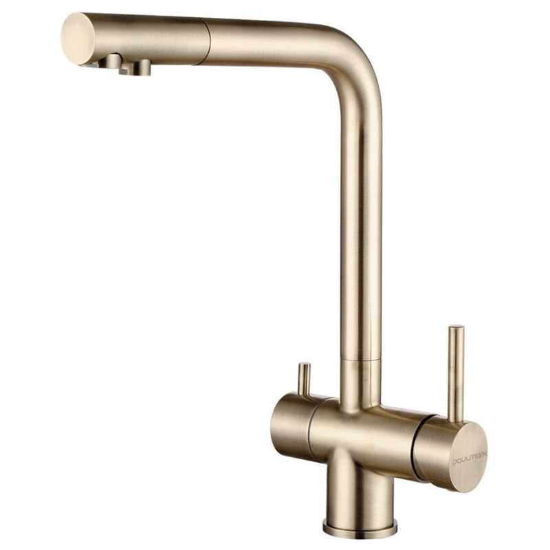 Изображение товара Смеситель Paulmark Skalen Sk213020-LG для кухонной мойки, светлое золото
