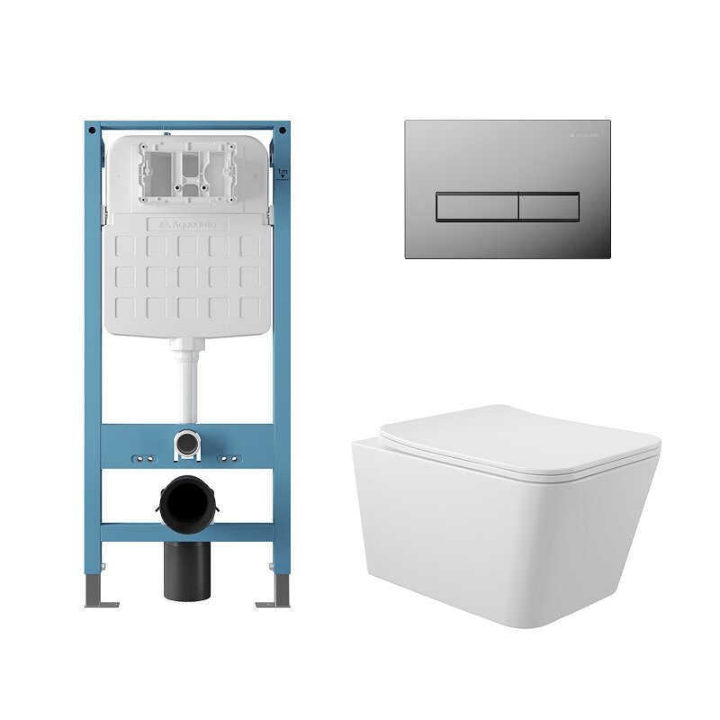 Изображение товара Комплект Aqueduto AQDS367T безободковый унитаз Macio Tornado инсталляция