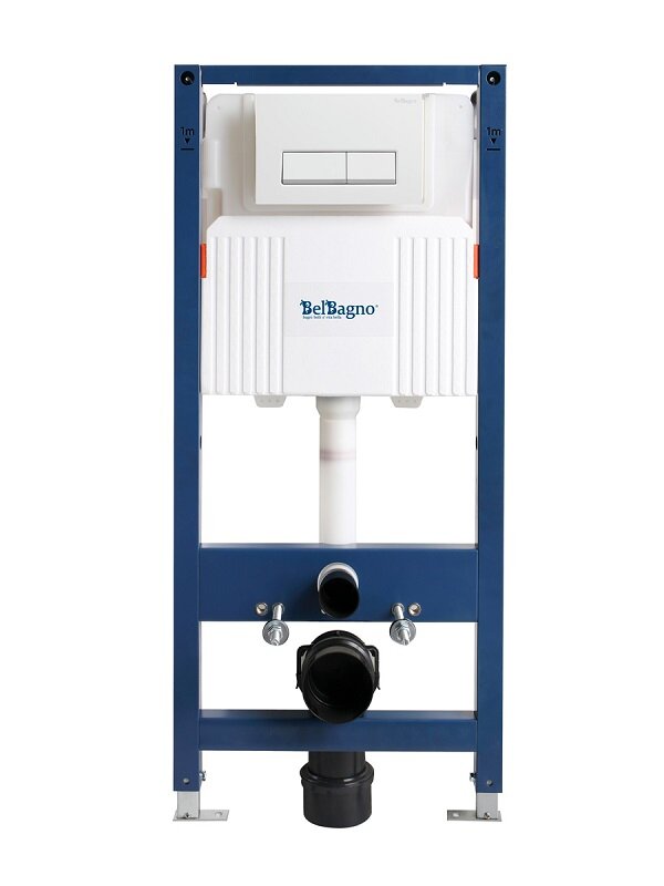 Изображение товара Инсталляция для подвесного унитаза BelBagno BB-101-M-BR белый глянец