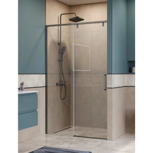 Изображение товара Душевая дверь BelBagno SOFT_CLOSE-1-BF-1-130-C-GM, 130 см, стекло прозрачное, профиль вороненая сталь, gunmetal