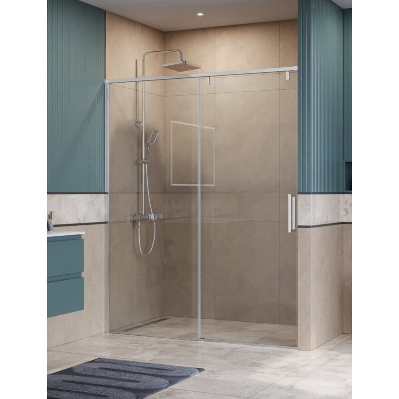 Изображение товара Душевая дверь BelBagno SOFT_CLOSE-1-BF-1-160-C-Cr, 160 см, стекло прозрачное, профиль хром