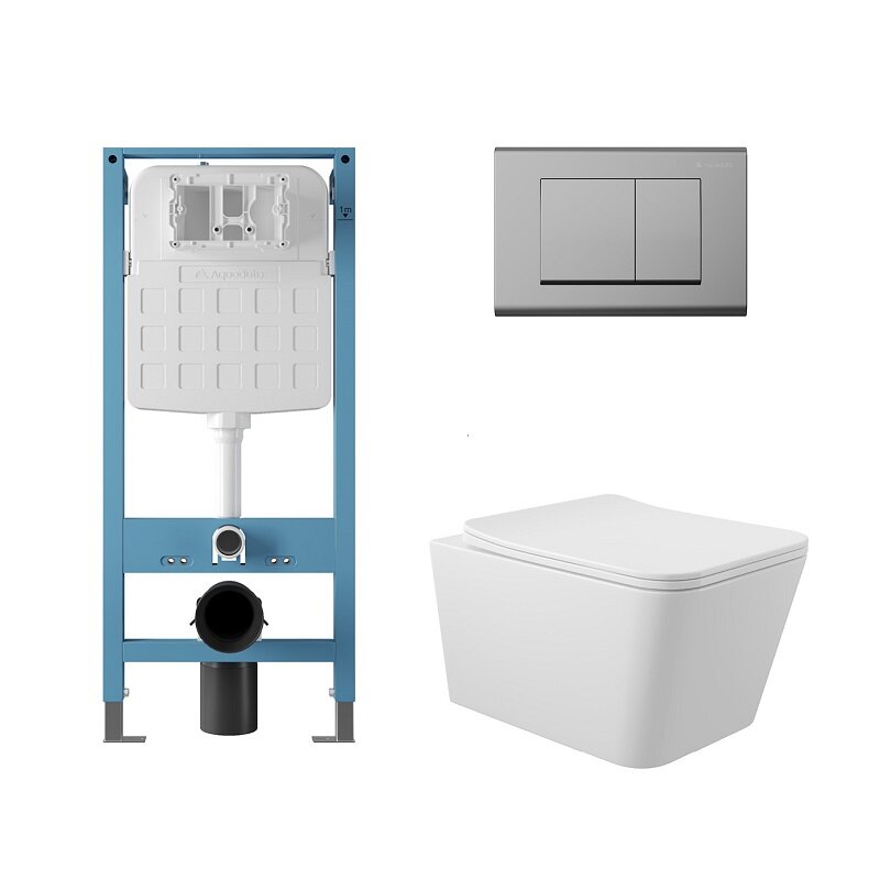 Изображение товара Комплект безободковый унитаз Macio Tornado с инсталляцией Aqueduto AQDS380T