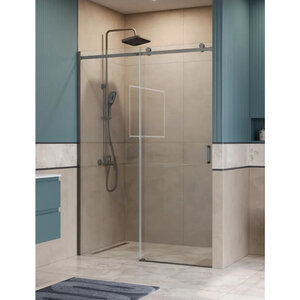 Изображение товара Душевая дверь BelBagno SOFT_CLOSE-2-BF-1-140-C-GM, 140 см, стекло прозрачное, профиль вороненая сталь, gunmetal