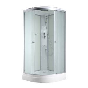 Изображение товара Душевая кабина AvaCan C2080 78292, 80 x 80 см, с крышей, поддон низкий, стекло матовое, профиль хром