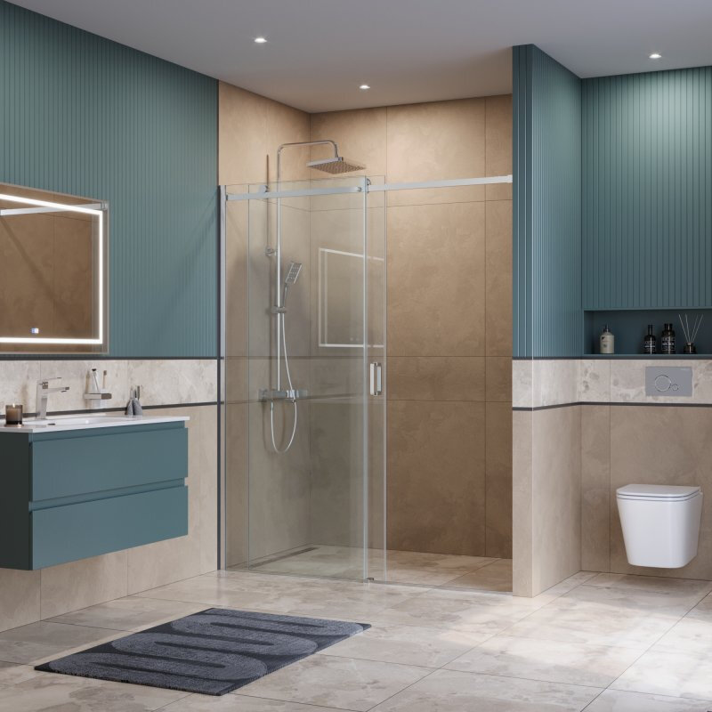 Изображение товара Душевая дверь BelBagno SOFT_CLOSE-2-BF-1-160-C-Cr, 160 см, стекло прозрачное, профиль хром