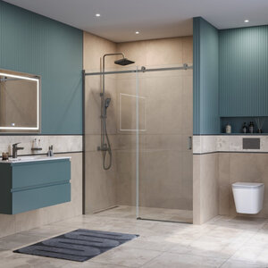 Изображение товара Душевая дверь BelBagno SOFT_CLOSE-2-BF-1-160-C-GM, 160 см, стекло, gunmetal Изображение товара Душевая дверь BelBagno SOFT_CLOSE-2-BF-1-160-C-GM, 160 см, стекло, gunmetal