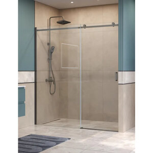 Изображение товара Душевая дверь BelBagno SOFT_CLOSE-2-BF-1-180-C-GM, 180 см, стекло прозрачное, профиль вороненая сталь, gunmetal