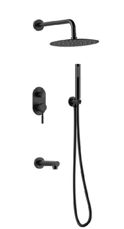 Изображение товара Душевая система Gid Edessa L070BMVD3 черный матовый встраиваемая с верхним душем