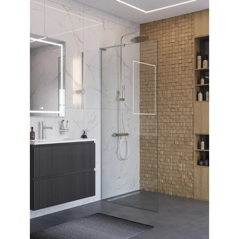 Изображение товара Душевая стенка BelBagno UNO-L-1-TB-90-C-Cr, 90 см, стекло прозрачное, профиль хром Изображение товара Душевая стенка BelBagno UNO-L-1-TB-90-C-Cr, 90 см, стекло прозрачное, профиль хром