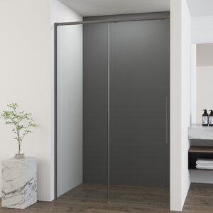 Изображение товара Душевая дверь Vincea Ultima VDS-7UL140CLGM, 140 см раздвижная, стекло прозрачное, профиль вороненая сталь