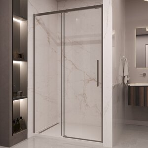 Изображение товара Душевая дверь Vincea Stella VDS-1ST110CLGM, 110 см раздвижная, стекло прозрачное, профиль вороненая сталь