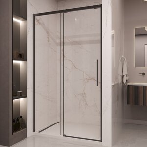 Изображение товара Душевая дверь Vincea Stella VDS-1ST110CLB, 110 см раздвижная, стекло прозрачное, профиль черный