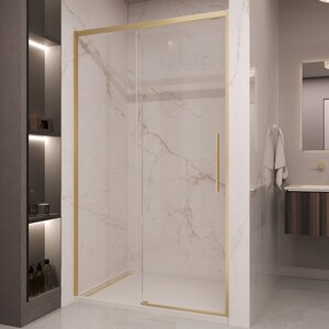 Изображение товара Душевая дверь Vincea Stella VDS-1ST120CLG, 120 см раздвижная, стекло прозрачное, профиль брашированное золото