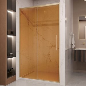 Изображение товара Душевая дверь Vincea Stella VDS-1ST120GS, 120 см раздвижная, стекло янтарь, профиль хром