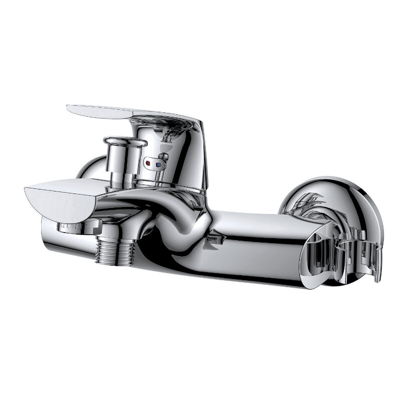 Изображение товара Современный хромированный смеситель для ванны и душа D&K Rhein.Feuerbach DA1283201 с душевым гарнит
