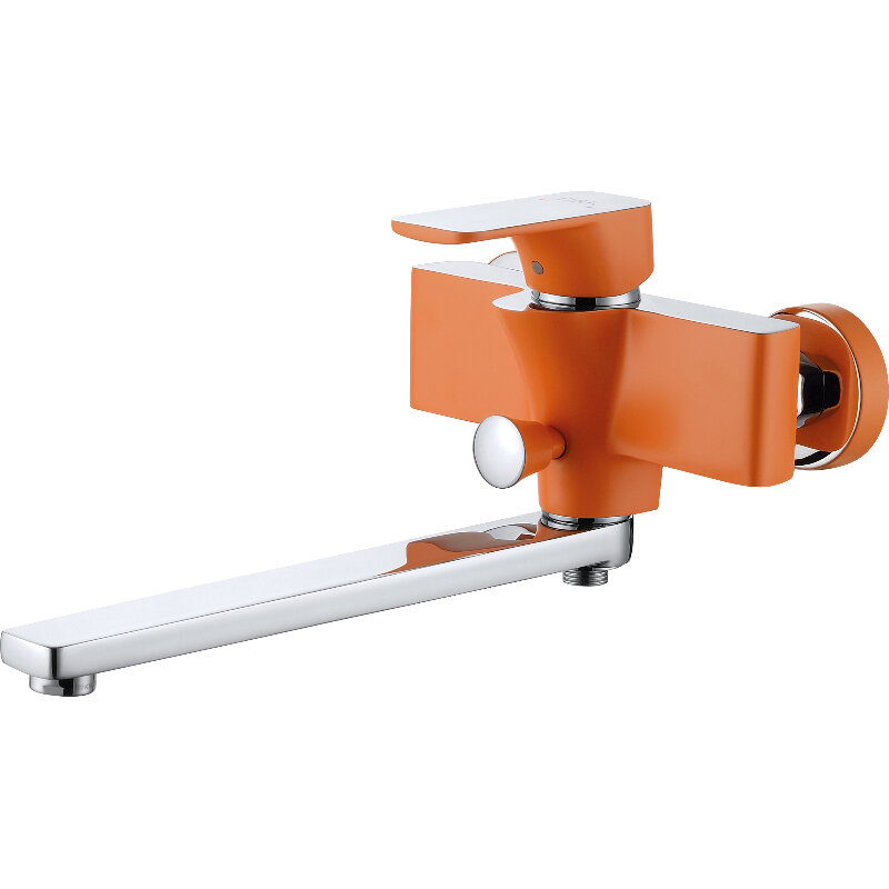 Изображение товара Смеситель для ванны и душа DQ Berlin.Kunste DA1433313, с душевым гарнитуром, оранжевый/хром