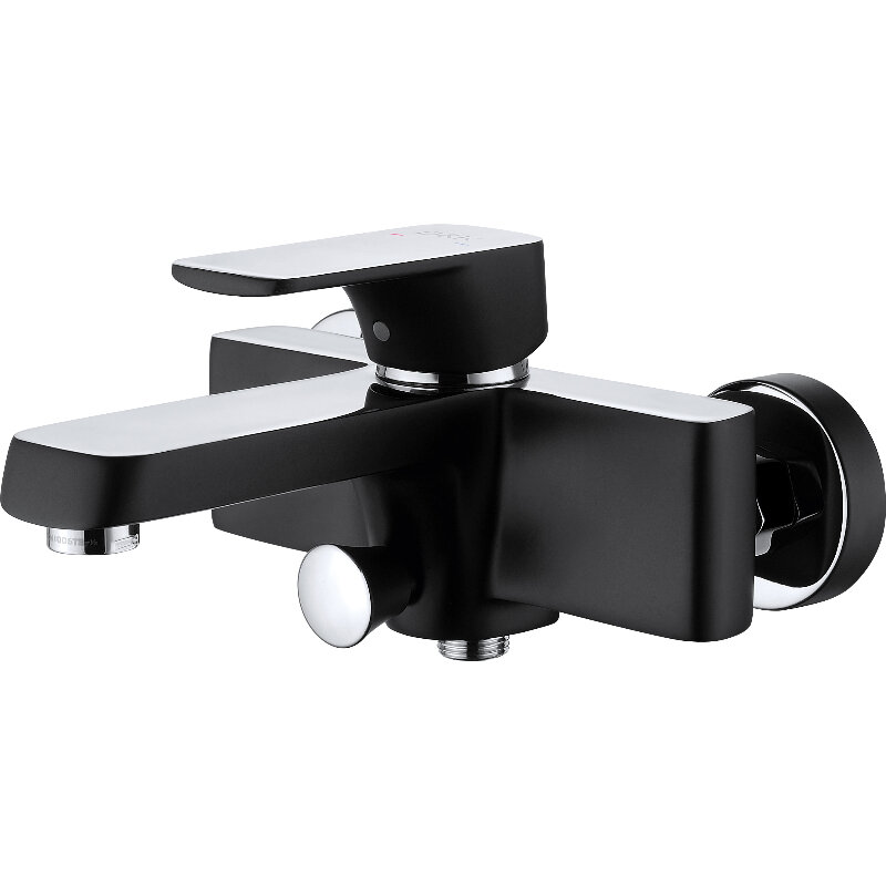 Изображение товара Смеситель для ванны и душа D&K Berlin.Technische DA1433215, с душевым гарнитуром, черный матовый/хром