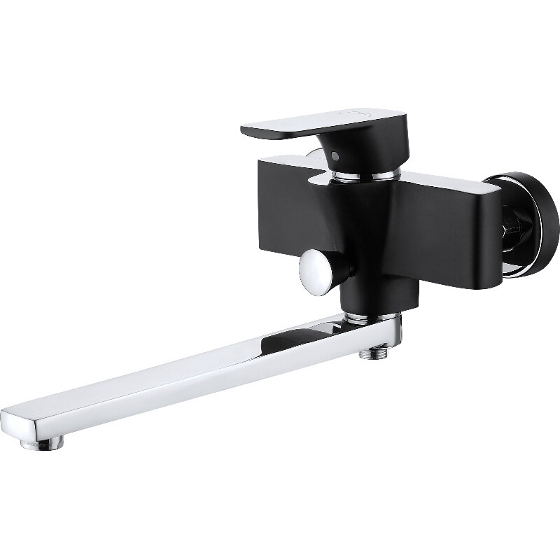 Изображение товара Смеситель для ванны и душа D&K Berlin.Technische DA1433315 с трехрежимной лейкой, черный матовый/хр