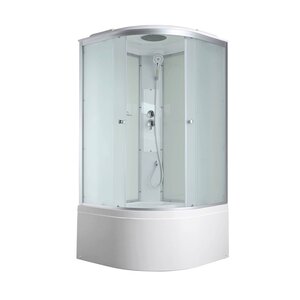 Изображение товара Душевая кабина AvaCan C5010 78328, 100 x 100 см, с крышей, поддон высокий, стекло матовое, профиль хром