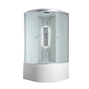 Изображение товара Душевая кабина AvaCan C5080LED 78324, 80 x 80 см, LED подсветка, с крышей, поддон высокий, стекло матовое, профиль хром