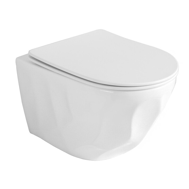 Изображение товара Подвесной безободковый унитаз Gid Tornado Tr2196TFX 62263Y с сиденьем микролифт белый