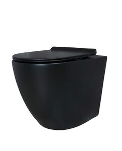 Изображение товара Унитаз приставной Gid Convexo TRS-269BM 62214Y, безободковый, с сиденьем микролифт, черный матовый