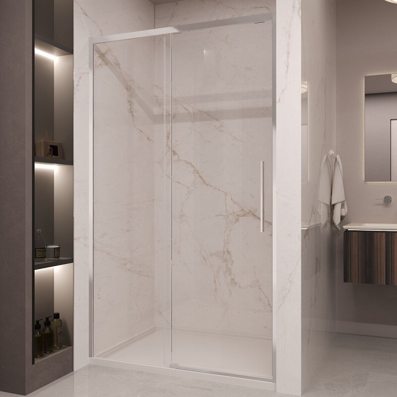 Изображение товара Душевая дверь Vincea Stella VDS-1ST150CL раздвижная 150 см стекло прозрачное профиль хром