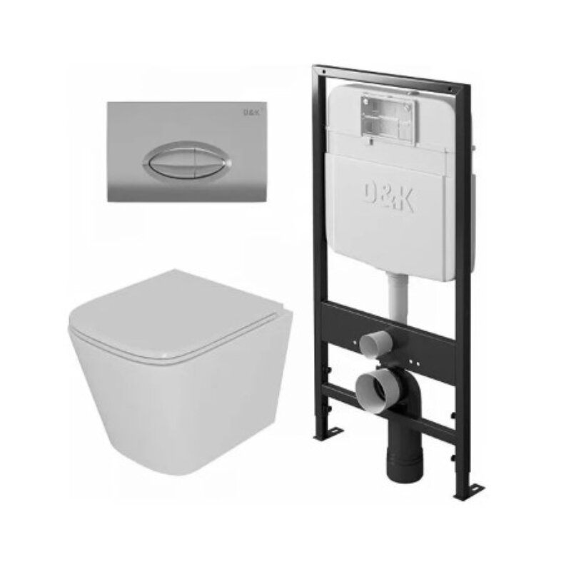Изображение товара Комплект D&K Berlin DS1431609 с инсталляцией и подвесным унитазом белый