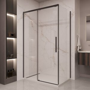 Изображение товара Душевой уголок Vincea Stella VSR-1ST8014CLB, 140 x 80 см, стекло прозрачное, профиль черный