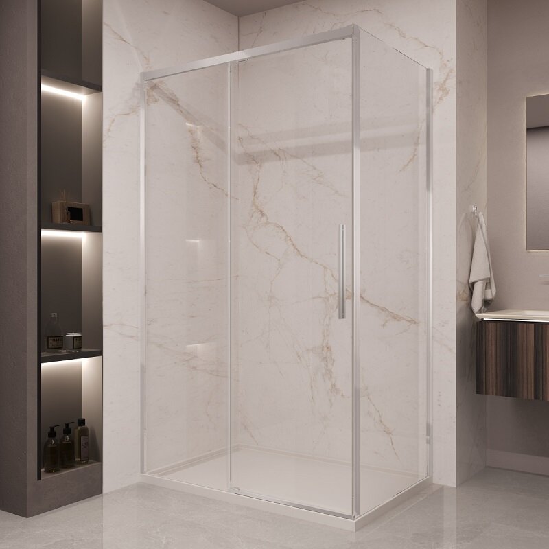 Изображение товара Душевой уголок Vincea Stella VSR-1ST9011CL 110x90 см стекло прозрачное хром профиль