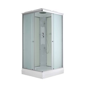 Изображение товара Душевая кабина Avacan CK2080 78337, 80 х 80 см, с крышей, поддон низкий, стекло матовое, профиль хром