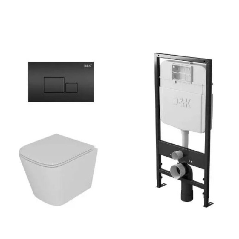 Изображение товара Декоративный комплект D&K Berlin DS1431611 с инсталляцией и безободковым унитазом