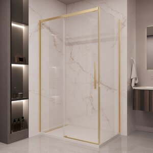 Изображение товара Душевой уголок Vincea Stella VSR-1ST9013CLG, 130 x 90 см, стекло прозрачное, профиль брашированное золото