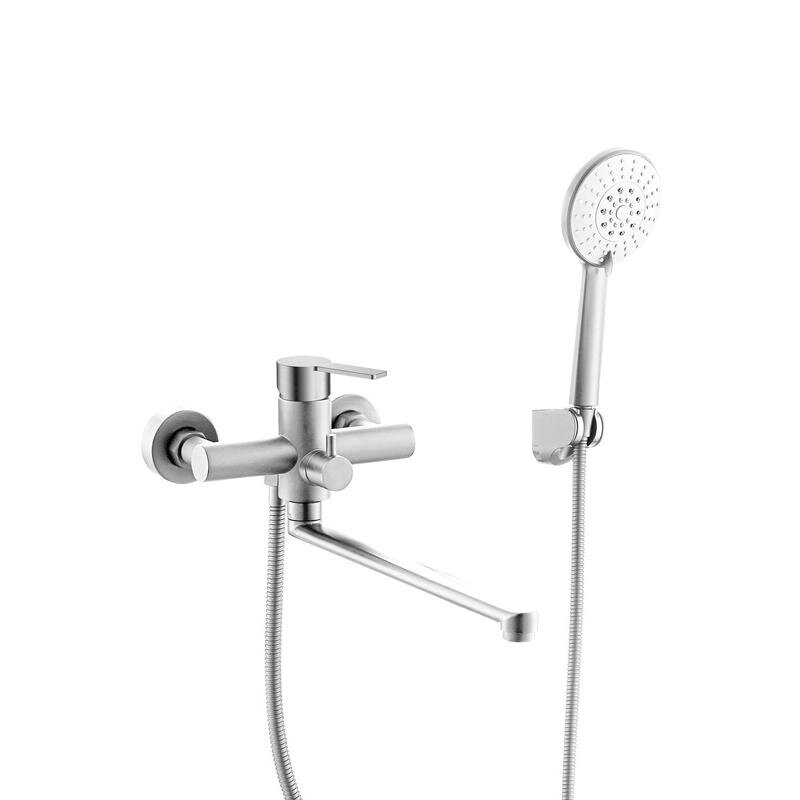 Изображение товара Смеситель Agger Easy A3121122, для ванны и душа, с душевым гарнитуром, PVD сатин матовый Изображение товара Смеситель Agger Easy A3121122, для ванны и душа, с душевым гарнитуром, PVD сатин матовый