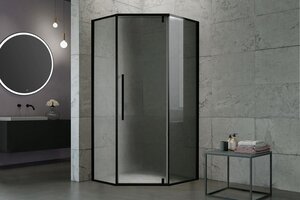 Изображение товара Душевой уголок Royal Bath RB80TR-T-BL FATO, 80 x 80 см, стекло прозрачное, профиль черный