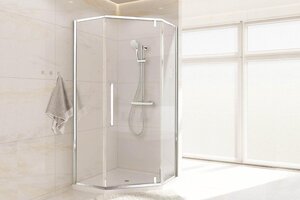 Изображение товара Душевой уголок Royal Bath RB100TR-T-CH FATO 100x100 см, прозрачное стекло хром профиль Изображение товара Душевой уголок Royal Bath RB100TR-T-CH FATO 100x100 см, прозрачное стекло хром профиль